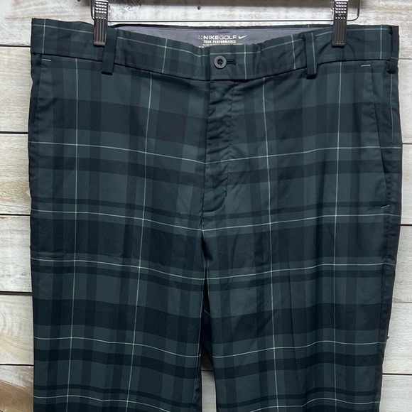 Nike Golf Tour Permormance Pants Mens 35x30‎ Gray Plaid Straight - Picture 3 of 12